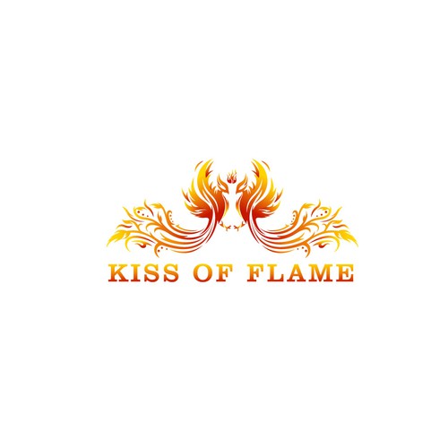 Phoenix design with the title 'Logo design for "Kiss of Flame"'