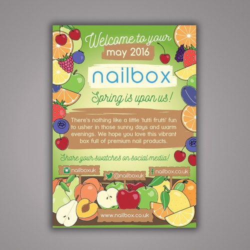 Spring design with the title 'Flyer for beauty subscription box'