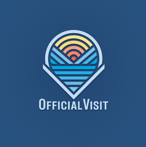 Creative brand with the title 'logo for the college destination web app Official Visit'