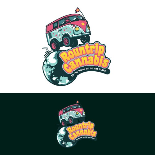 Canadian brand with the title 'Roundtrip Cannabis Playful Logo '