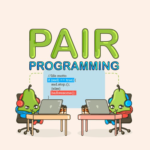 Computer t-shirt with the title 'Pair Programming'
