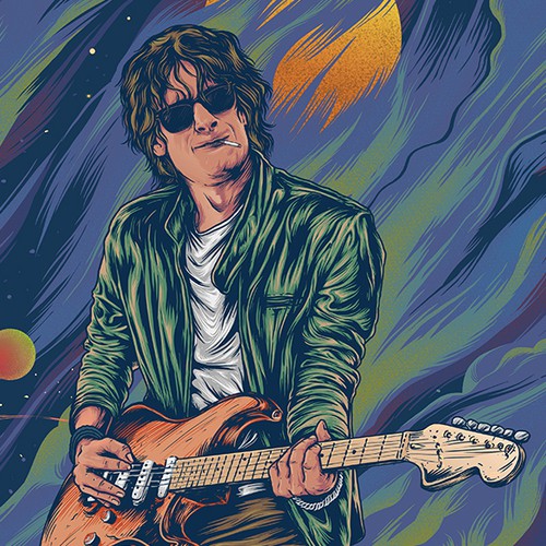 Artwork with the title 'let's leave this planet'