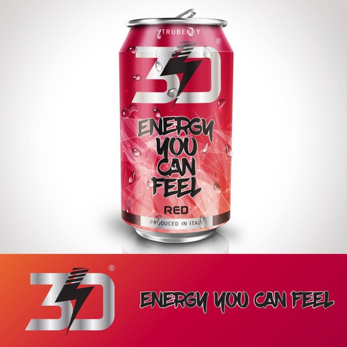 Shadow logo with the title 'New Logo for a Energy Drink / 3D'