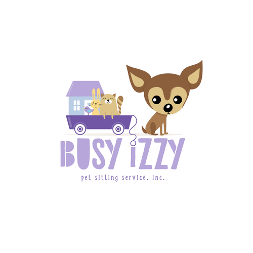 Pet sitting logo with the title 'Contest entry for Busy Izzy Pet Sitting Service'