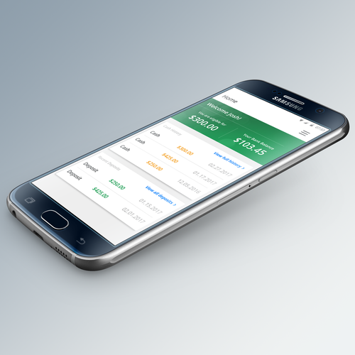 Android design with the title 'Simple and User Friendly App to get a quick loan'