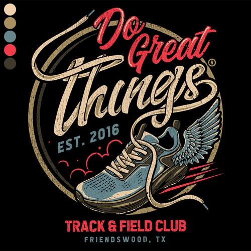 Running t-shirt with the title 'Vintage Retro Design For Merchandise'