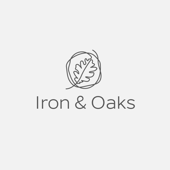 Metal design with the title 'Iron & Oaks'