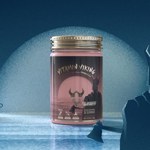 Branding label with the title 'Interactive supplement label design'