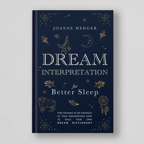 Dream book cover with the title 'Spiritual witchy book cover about dreams and subconscious'