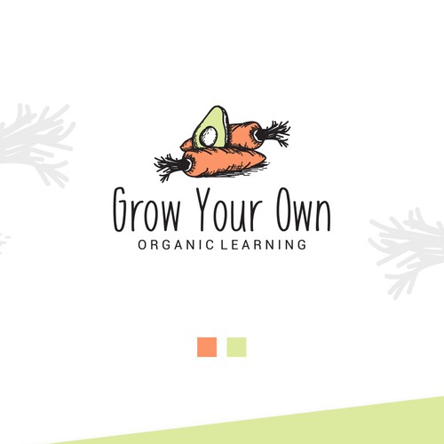 Avocado design with the title 'Organic Food Logo Design'