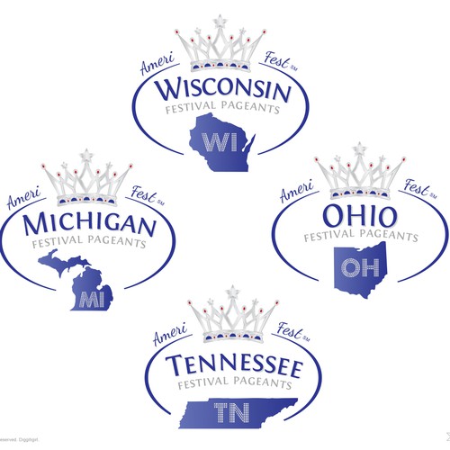 Crown logo with the title 'Logo variations by state'
