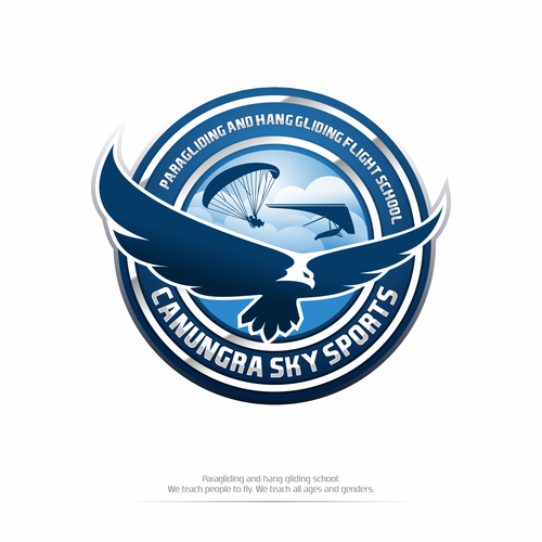 Flying logo with the title 'Canungra Logo Designs for Sky Sports Paragliding & Hang gliding'