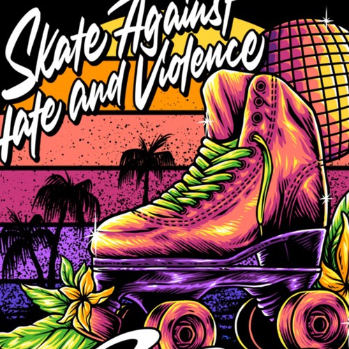 Beach t-shirt with the title 'Venice Beach Roller Disco Event'