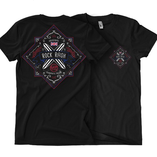 English design with the title 'Traditional Surfwear company is looking for a fun contemporary yet retro t-shirt design'