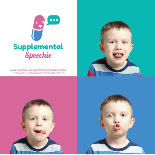 Speech design with the title 'A Logo Design for speech therapy and online articulation practice'