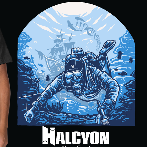 Industrial t-shirt with the title 'Diver'