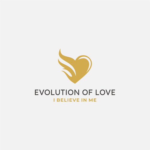 Flame logo with the title 'logo concept fo evolution of love'