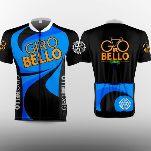 Cycling design with the title 'Giro Bello Cycling Jersey'