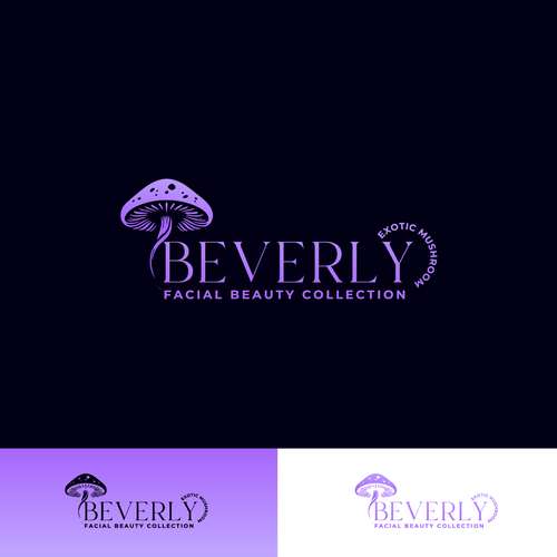 Mushroom logo with the title 'Logo Beverly Exotic Mushroom Facial Beauty Collection'