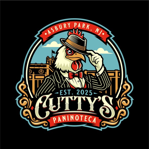 Chicken king logo with the title 'Winner of Cutty's Paninoteca'