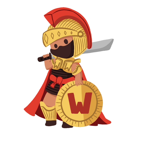 Warrior artwork with the title 'Mascot Design'