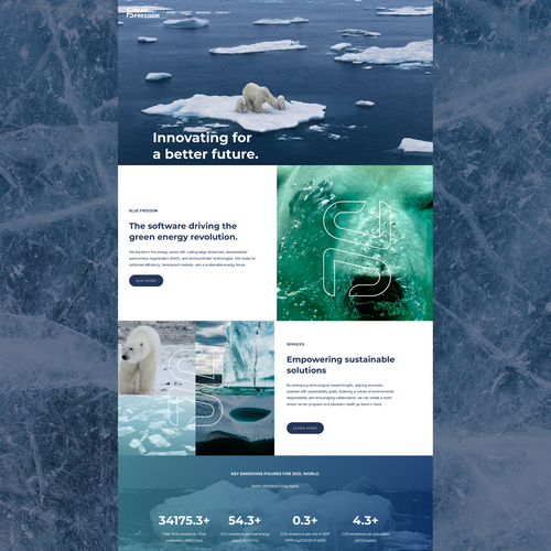 Polar bear design with the title 'Blue Freedom'