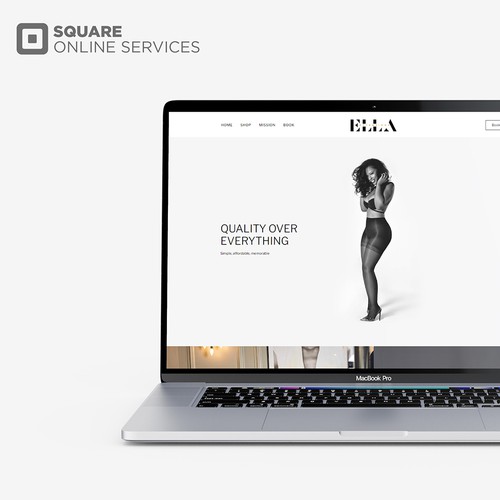 Atom design with the title 'ELLA model hairs for Square Online Service'
