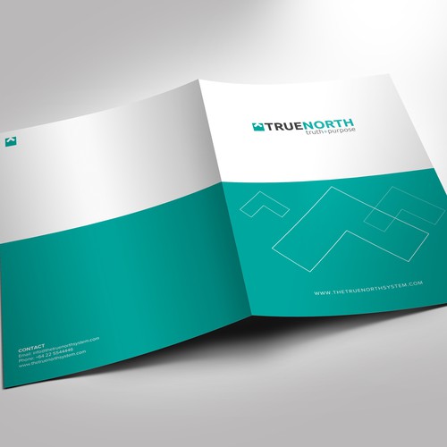 Folder design with the title 'Presentation Folder for True North'