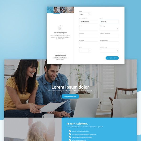 Loan website with the title 'Landing Page '