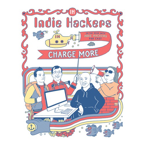 Technology t-shirt with the title 'T-shirt Design for Indie Hackers'
