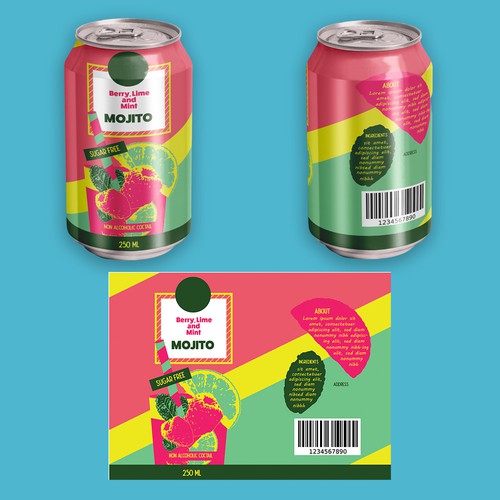 Cocktail packaging with the title 'Cocktail in Can design '