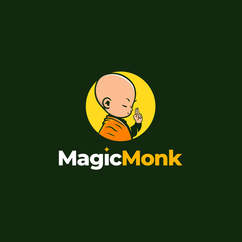 Monk design with the title 'Design a Logo for the Most Bad-Ass Monk in Online Marketing'