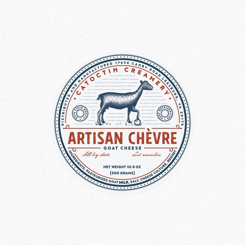 Craft logo with the title 'Catoctin creamery artisan goat cheese '