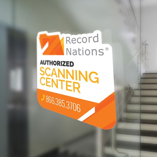 Decal design with the title 'Scanning Center Door Decals'