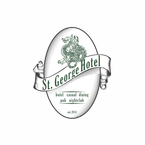 Oval logo with the title 'St George Hotel'