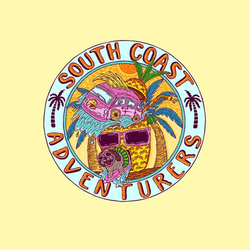 Camper or caravan logo with the title 'South Coast Adventurers Logo'