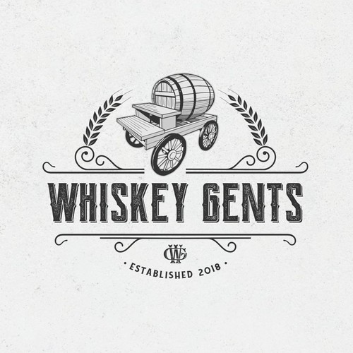 Travel logo with the title 'The Whiskey Gents'