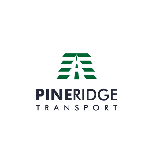 Transportation logo with the title 'PineRidge Transport'