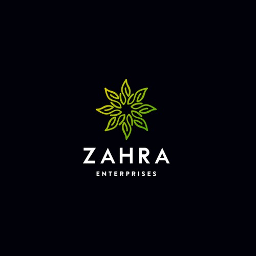 Symmetrical logo with the title 'Zahra Enterprises'