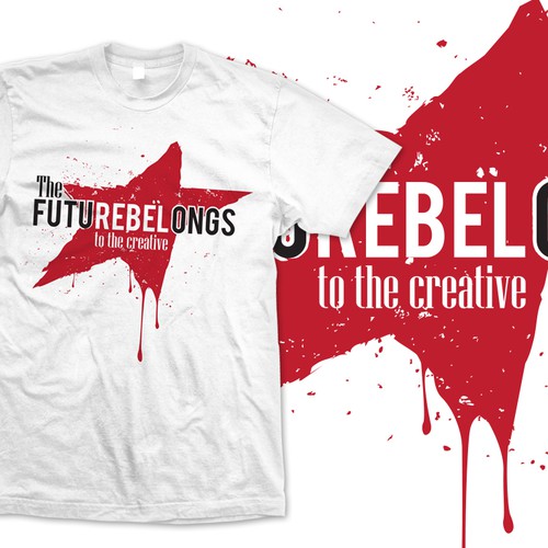 Distressed t-shirt with the title 'Create a bad ass shirt for a creative social media platform'