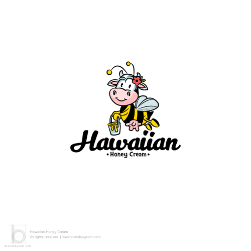 Hybrid logo with the title 'Logo Design for Hawaiian Honey Cream'