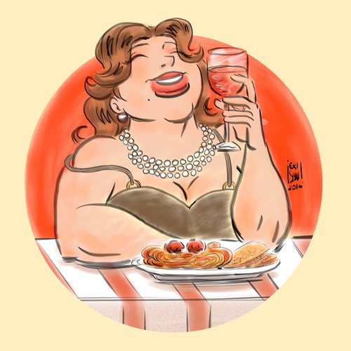 Wine label artwork with the title 'big mama'