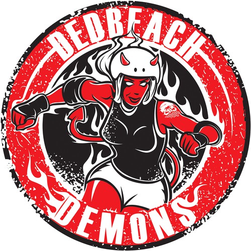 Demon design with the title 'Ded Beach Demons'