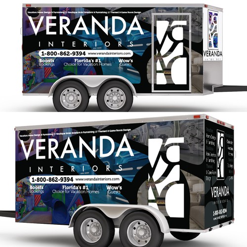 Container design with the title 'vehicle wrap concept for interior based company'