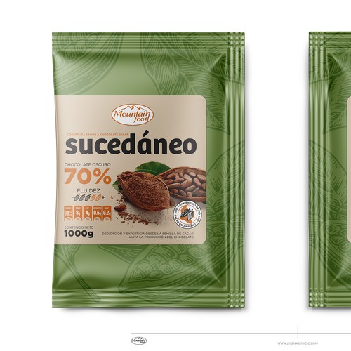 Chocolate label with the title 'Food packaging'