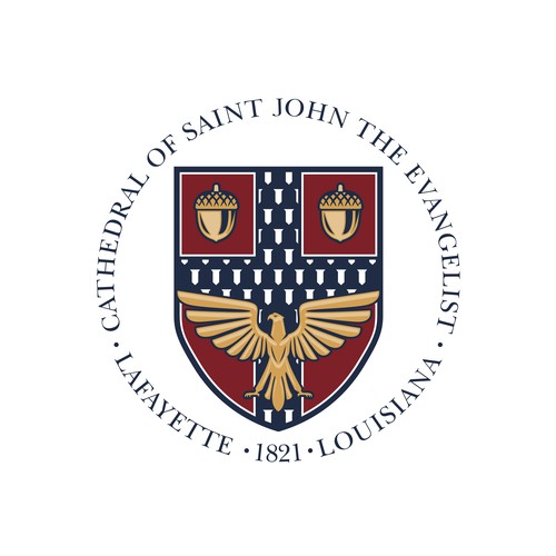 Heraldic logo with the title 'Logo redesign for Cathedral of Saint John'
