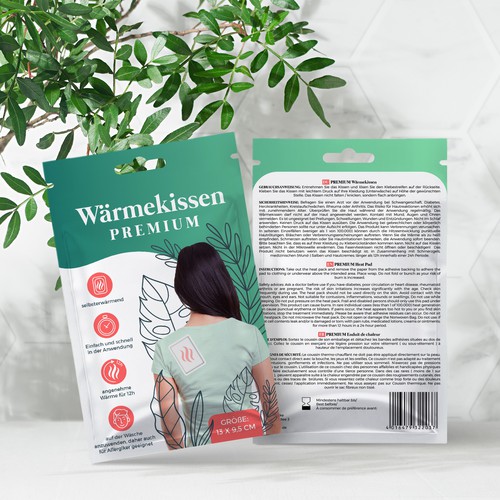 Heating design with the title 'Heating Pad pouch design'