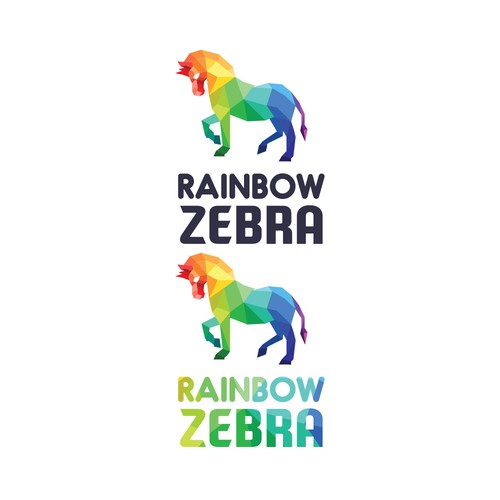 Multimedia design with the title 'Rainbow Zebra'