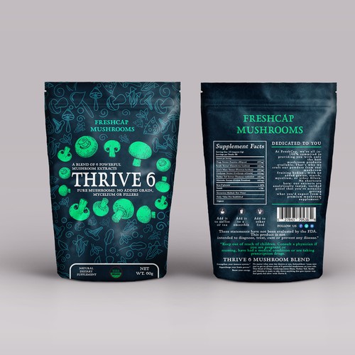 Creative packaging with the title 'Packaging design for Freshcap mushrooms'