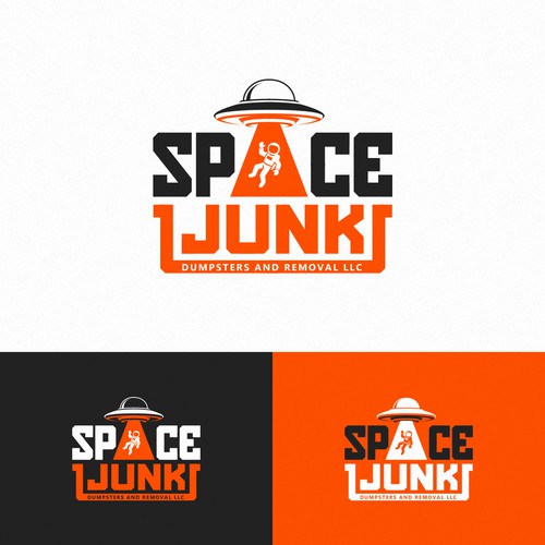 Alien logo with the title 'space themed logo for junk removal/dumpster company'